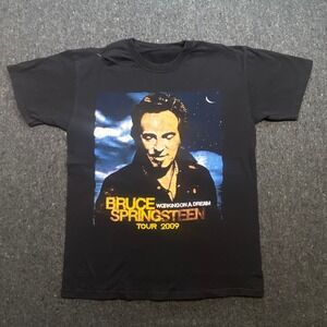 Bruce Springsteen Rock Mens M Black 2009 Working On A Dream Tour Graphic T-Shirt